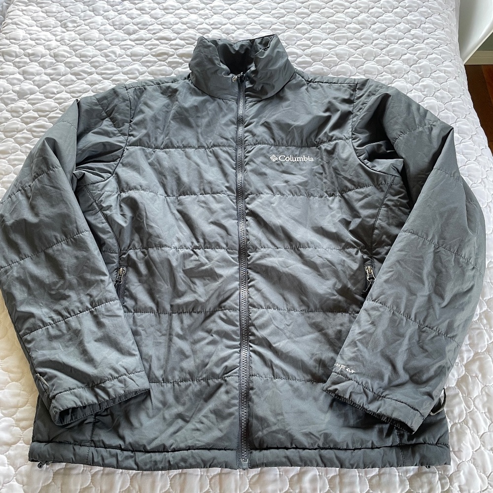 Columbia Omni-Heat Puffer Jacket Gray Size Medium